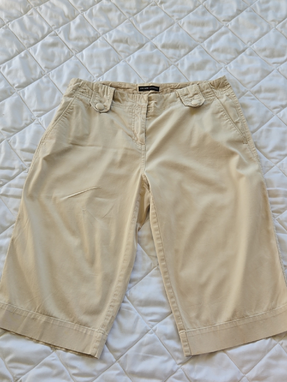 New York & Company Beige Cotton Casual Shorts